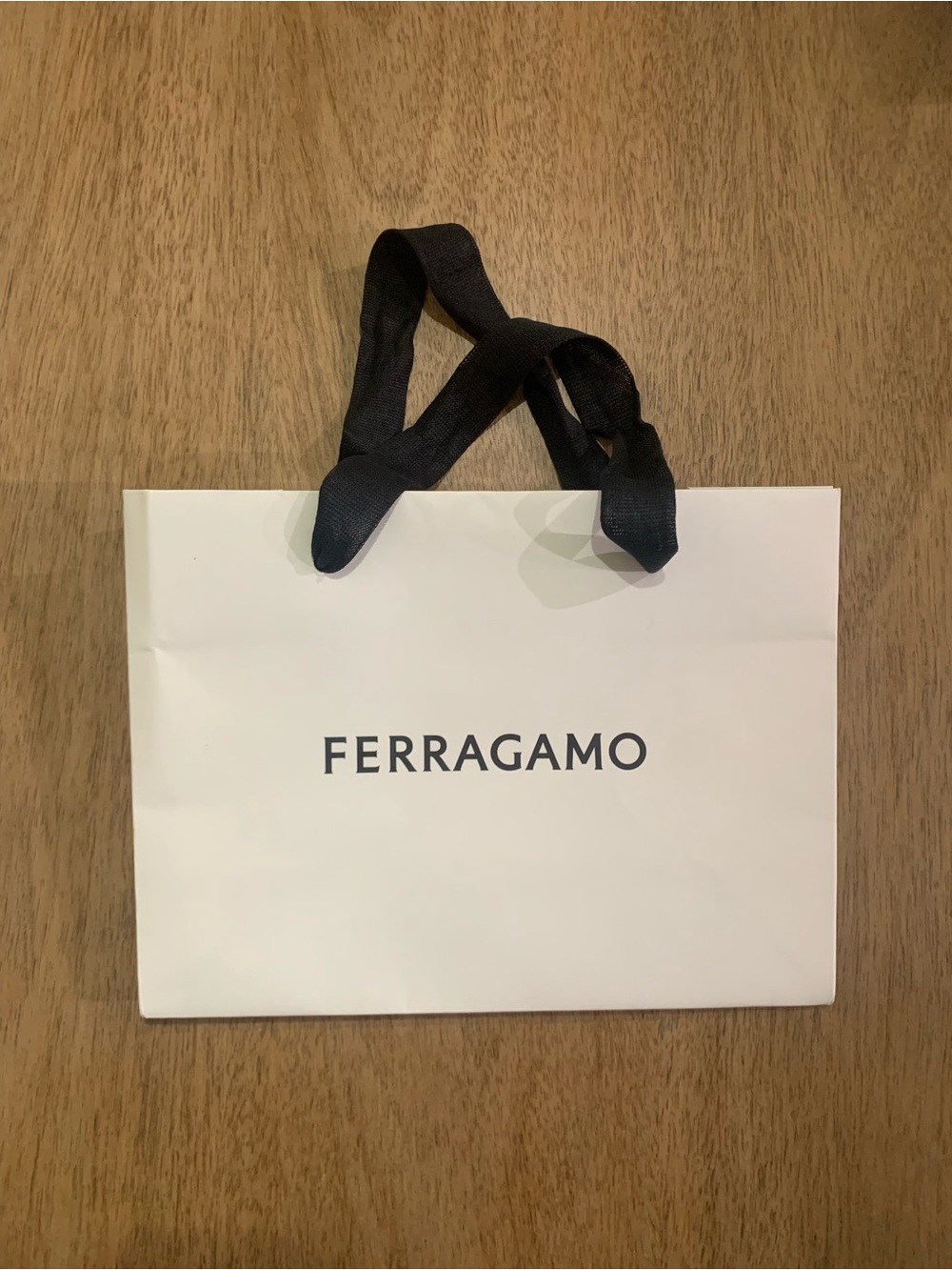 New Salvatore Ferragamo reusable Gift Bag, Medium, White and black